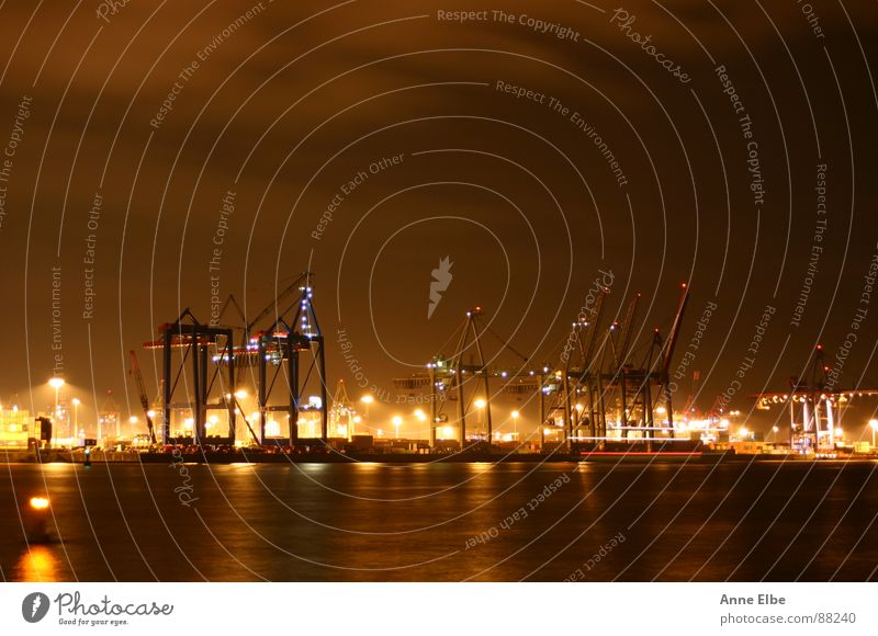 Port of Hamburg Night Germany Sky Harbour Night shot long exposure St. Pauli