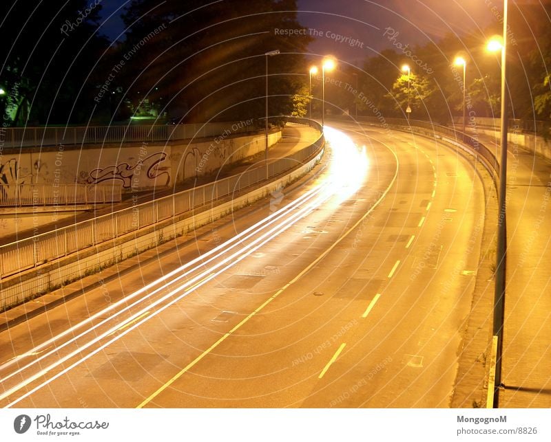 curve Night Speed Light Tracer path Long exposure Curve Street