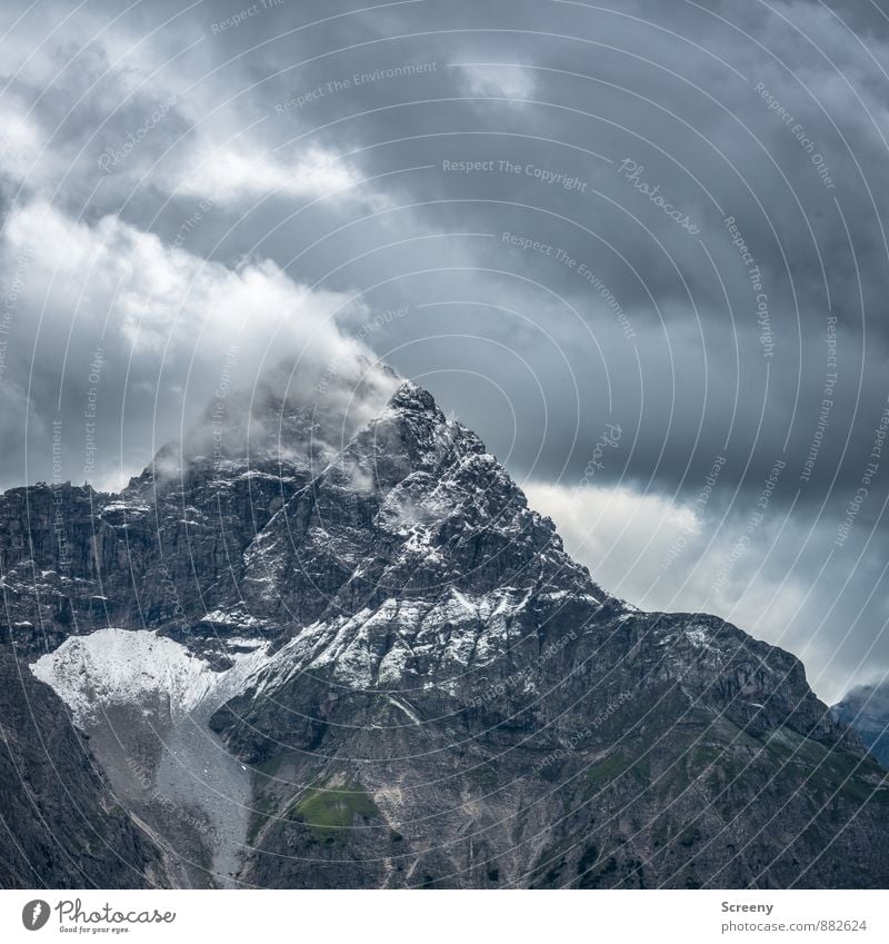 The mountain smokes... Vacation & Travel Tourism Trip Adventure Mountain Hiking Nature Landscape Clouds Bad weather Rock Alps Allgäu Alps sheep's alpine head