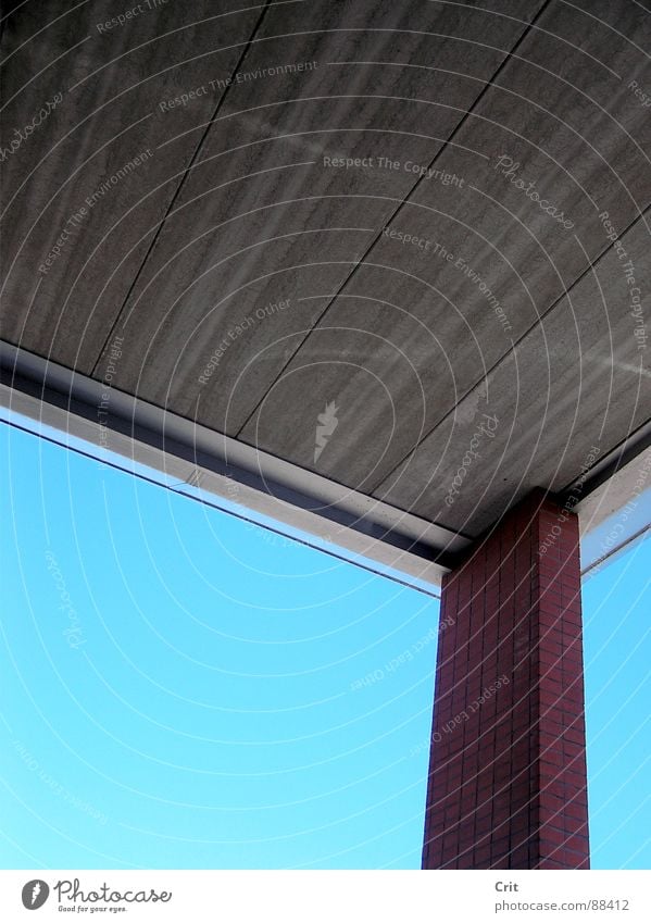 roof Sky Top Detail building blue perspective. statue rooftop