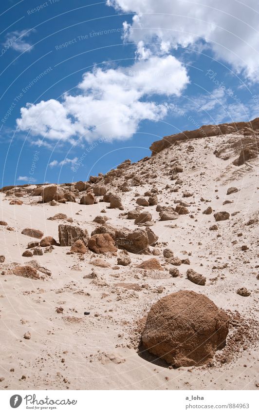 in the heat of the day Nature Landscape Elements Earth Sand Sky Clouds Summer Beautiful weather Warmth Drought Beach Desert Gloomy Dry Blue Brown White