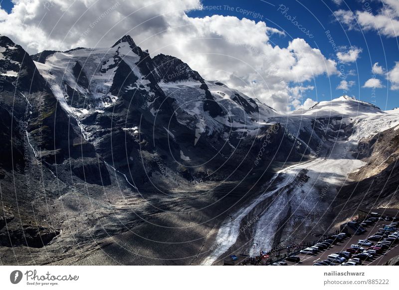 Großglockner Summer Environment Nature Landscape Climate change Snow Alps Mountain Peak Snowcapped peak Glacier Canyon Gigantic Infinity Beautiful