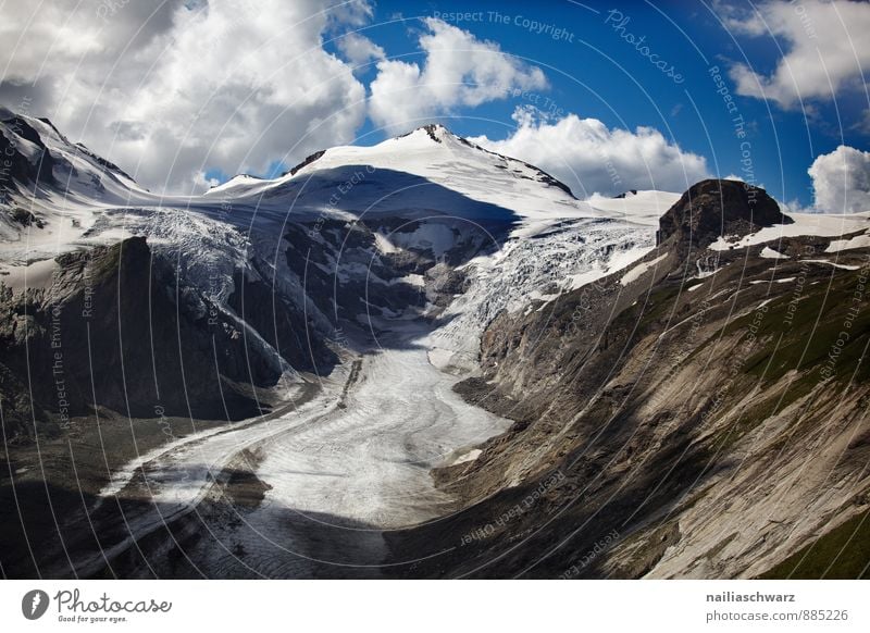 Pasterze Glacier Summer Environment Nature Landscape Climate Climate change Alps Mountain Peak Snowcapped peak Famousness Gigantic Infinity Natural Beautiful