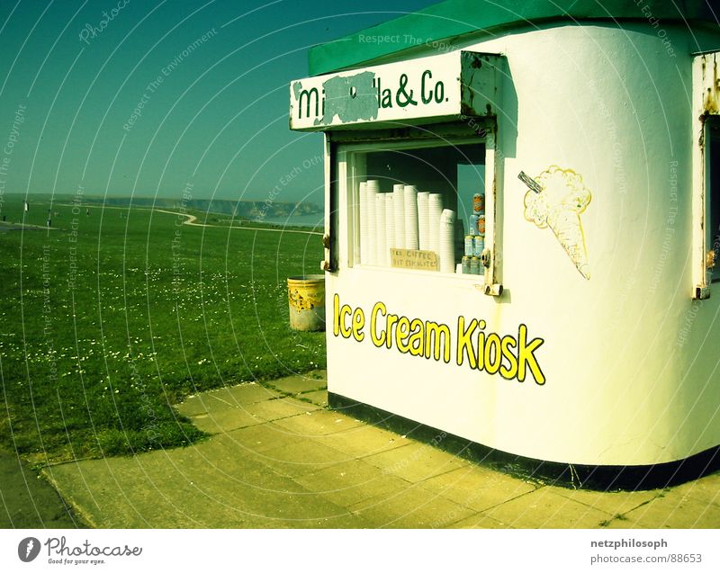 Ice Cream Kiosk Express train England Coast Gastronomy Beach Store premises ice cream shop south shields north east Marsden