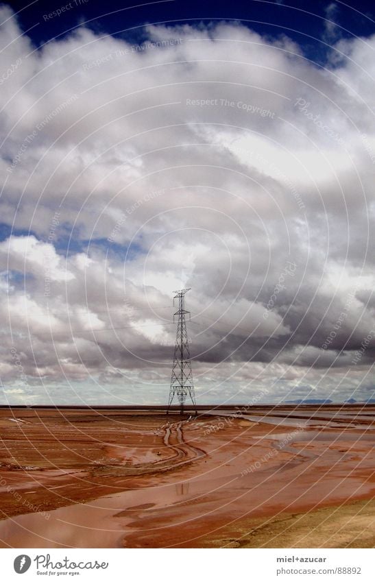 tower Summer Earth Sky Clouds Loneliness Colour Future South America Part Electricity pylon delivered Deserted Day