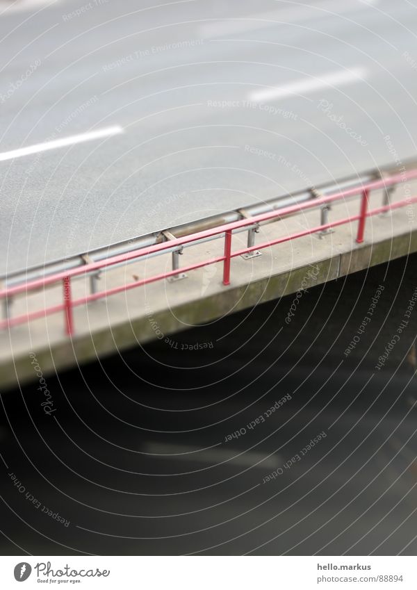 guardrail Model landscape Miniature Highway Asphalt Gray Red Crash barrier Handrail Bridge Detail Traffic infrastructure Small Pattern Tilt-Shift Street