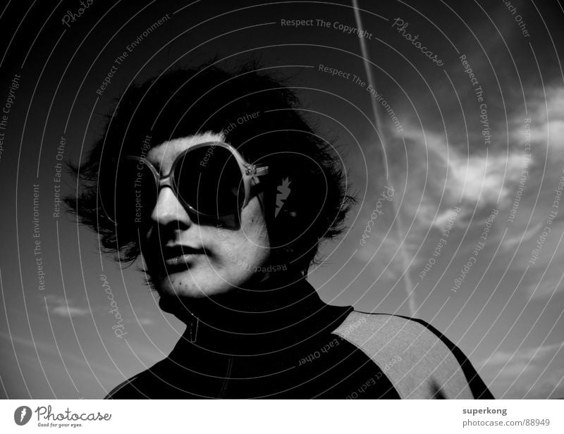 amelie Retro Lifestyle Accessory Design Designer glasses Exterior shot Copy Space right Neutral Background Woman`s head Face of a woman Portrait photograph