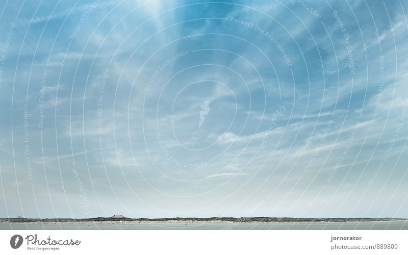 Cloud play on Langeoog Nature Landscape Sand Sky Clouds Sun Summer Moody Beach Dune Far-off places Veil of cloud Relaxation Horizon Colour photo Exterior shot