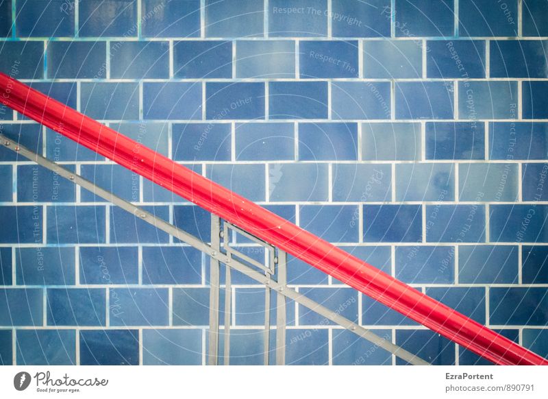 red cross blue House (Residential Structure) Train station Manmade structures Architecture Wall (barrier) Wall (building) Facade Line Esthetic Blue Red Across