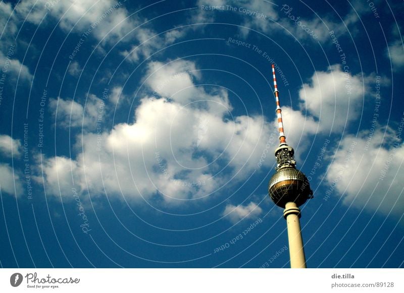 Flirt with the clouds Clouds Summer Alexanderplatz Downtown Middle Berlin Sky Blue Berlin TV Tower alex Asparagus Point Sphere