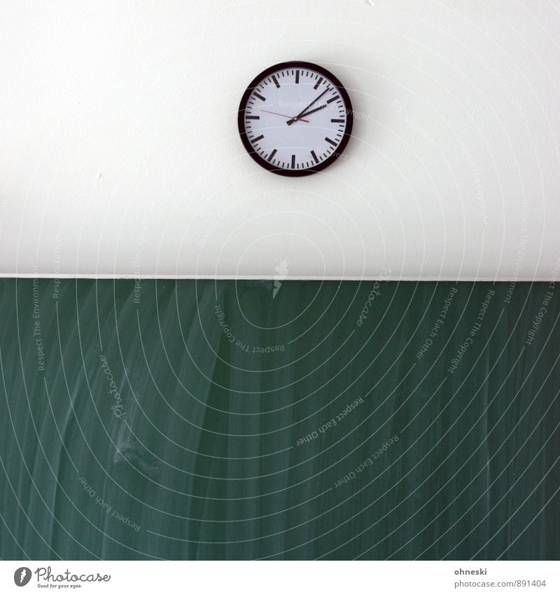 time Education School Study Clock Blackboard Time Colour photo Interior shot Copy Space left Copy Space right Copy Space bottom Copy Space middle Day