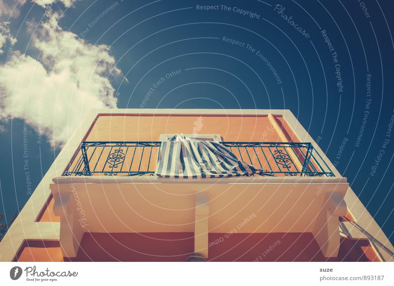 Looking up Style Design Vacation & Travel Living or residing Decoration Culture Sky Clouds House (Residential Structure) Building Architecture Wall (barrier)