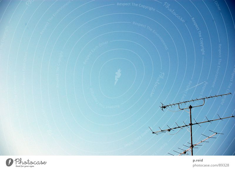 a clean escape. Antenna House (Residential Structure) Roof Television Brick Broacaster Top Summer Munich Sky Chimney Clarity Blue Skyline Silhouette