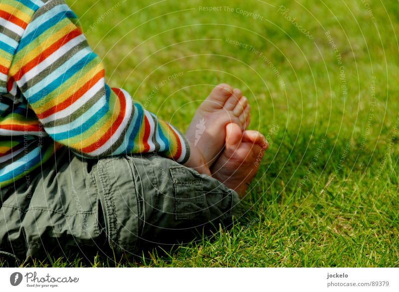 Casual Grass Child Green Sunday Summer Spring Stripe Multicoloured Toddler Joy easy Feet Linus Contentment yomam