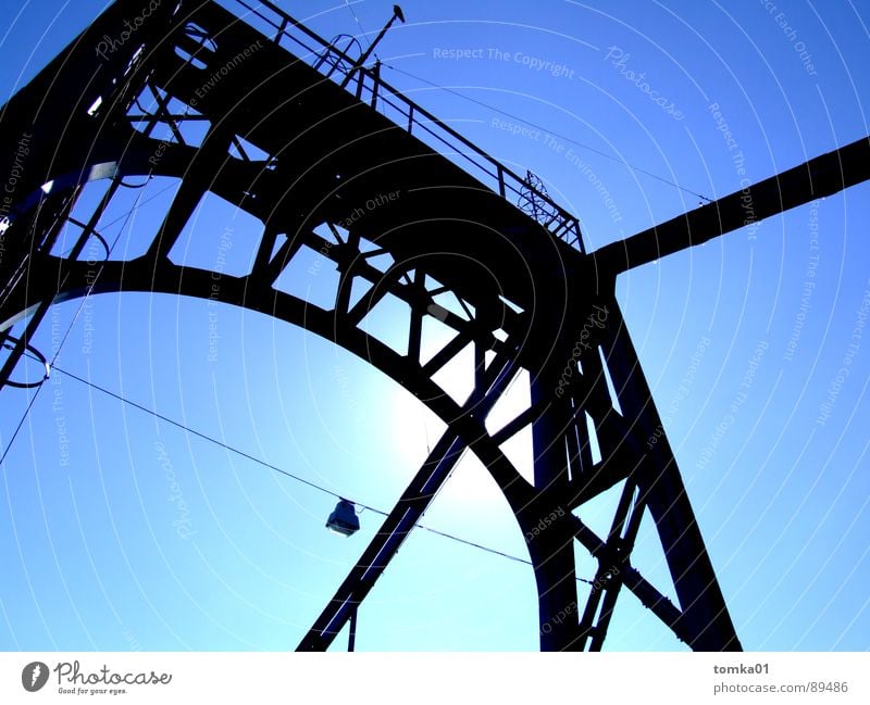 Employee-friendly bridge days || Clouds White Dark Black Europe Iron Beautiful Exterior shot Bridge Germany Sky Bright Blue Wilhelmshafen iron bridge Metal