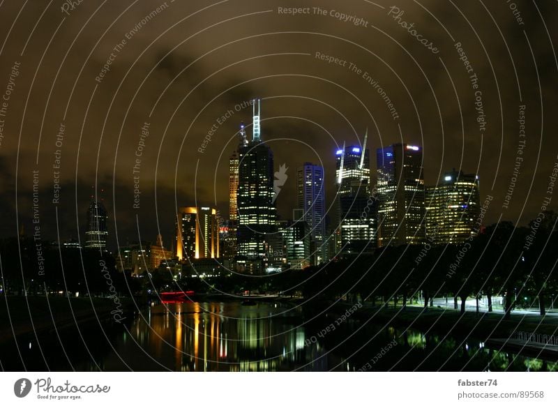 melbourne at night Melbourne Night Dark Town High-rise Night mood Australia Long exposure yarra river Skyline