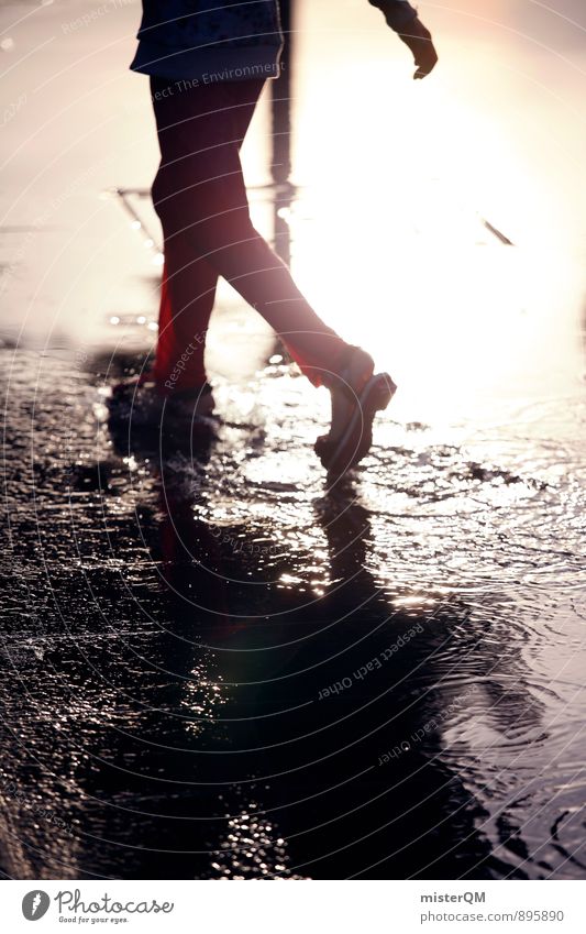 rain lover. Art Esthetic Contentment Puddle Autumnal Autumnal colours Early fall Autumnal weather Autumn wind Autumn storm Autumn sky Infancy Child Playing