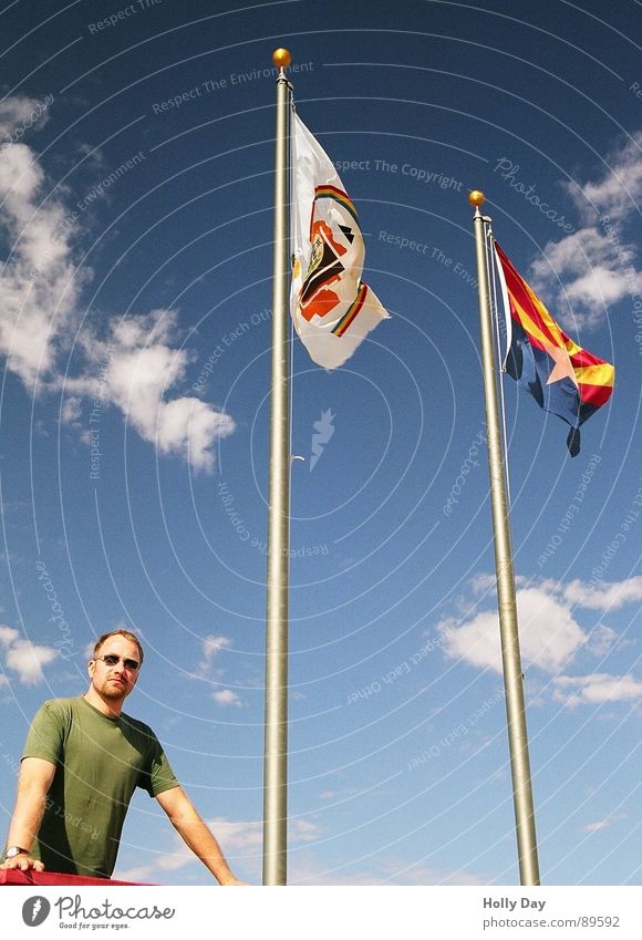 Around four corners... Vacation & Travel Speech 4 Utah Arizona New Mexico Nevada Flag Clouds Sunglasses Tourist Summer USA Success Four Corners Monument Sky