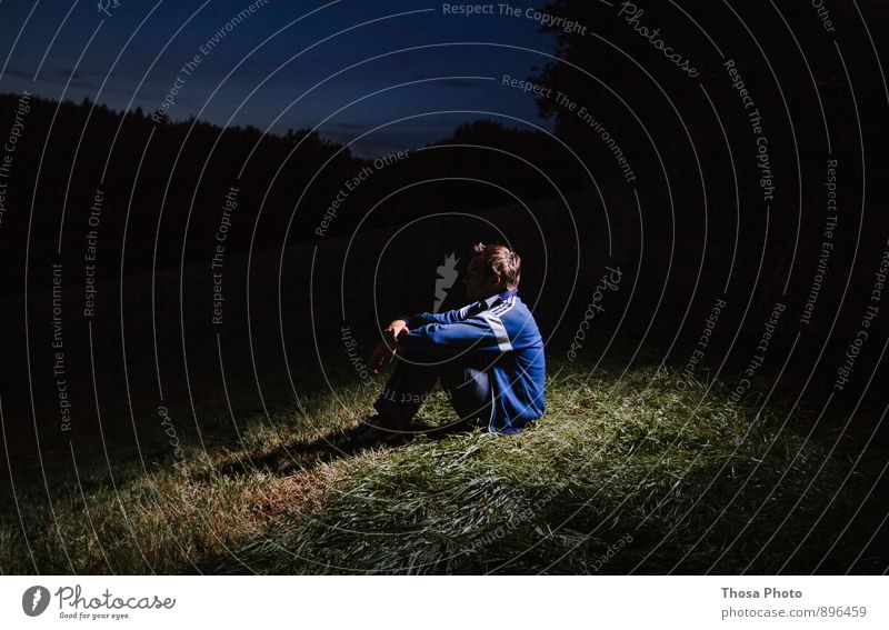 silence Young man Youth (Young adults) Head Hair and hairstyles Back Arm 1 Human being 18 - 30 years Adults Nature Sunrise Sunset Moon Summer Hill Freeze