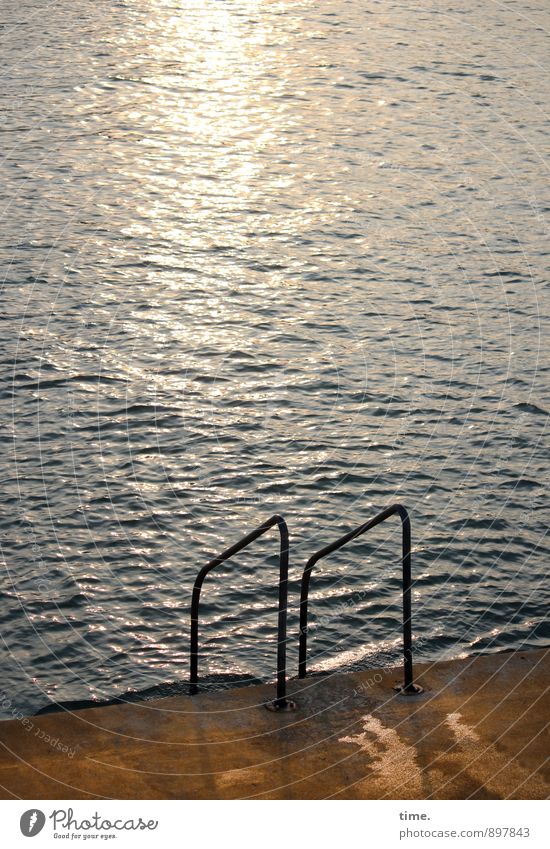 Last Order Baltic Sea Aquatics Swimming & Bathing Ladder Sporting Complex Water Waves Coast Concrete Metal Maritime Longing Wanderlust Design Relaxation