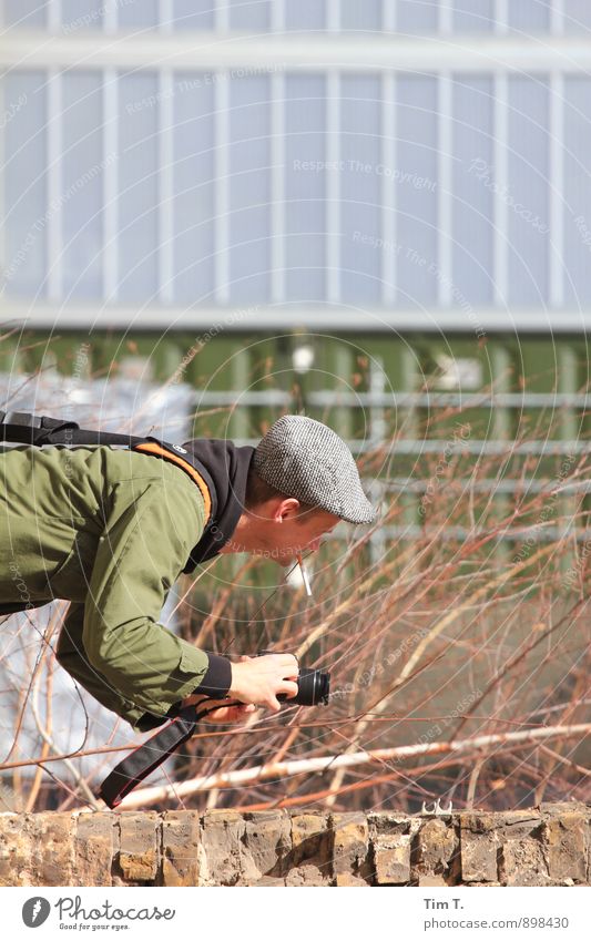 The Photographer Leisure and hobbies Camera Human being Masculine Man Adults 1 30 - 45 years Downtown Old town Wall (barrier) Wall (building) Hat Contentment