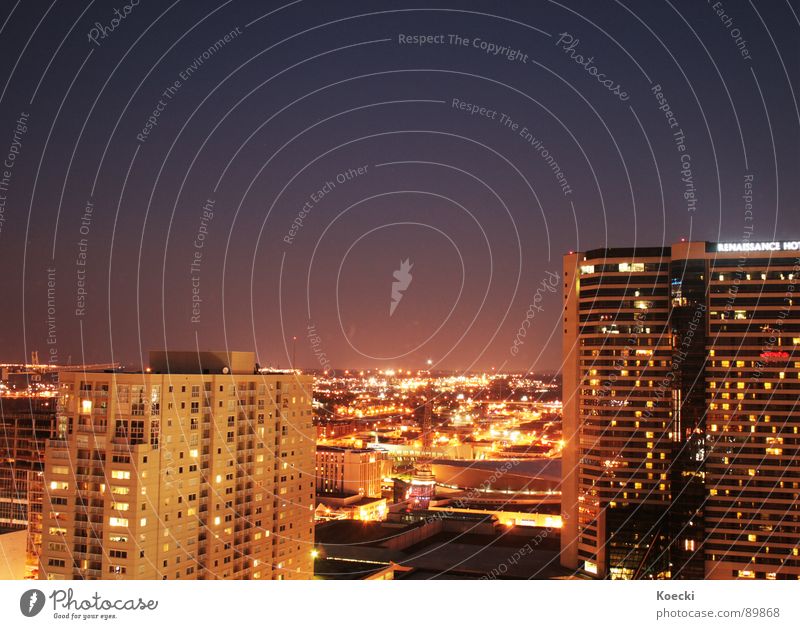 Nashville Tennessee Colour photo Exterior shot Evening Night Light Long exposure Panorama (View) USA Town Downtown Skyline Populated