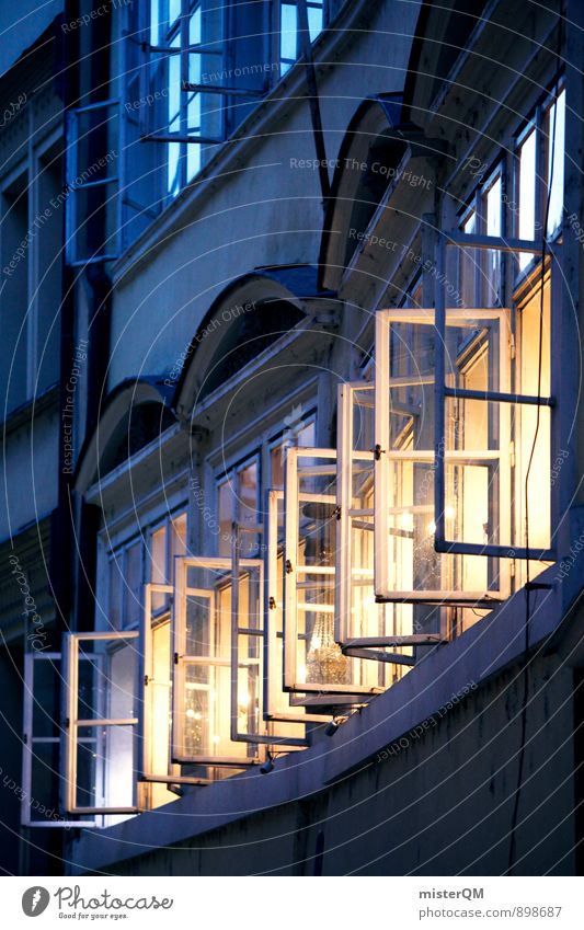 Prague window. Art Esthetic Contentment Czech Republic Window Shutter Window pane View from a window Light Dreamily Romance Old Historic Historic Buildings Open