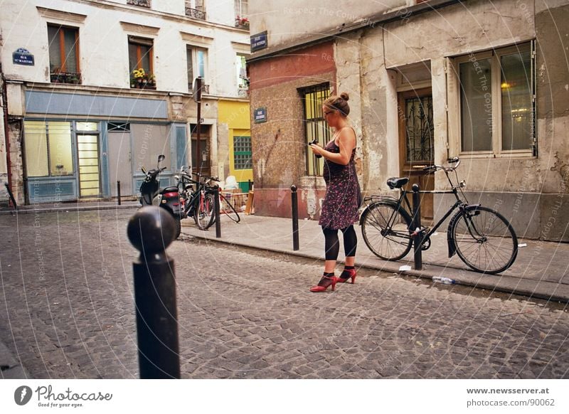 Quiet in the Rue Paris Photography Tourism Bicycle Cobblestones Loneliness Calm Street Evening