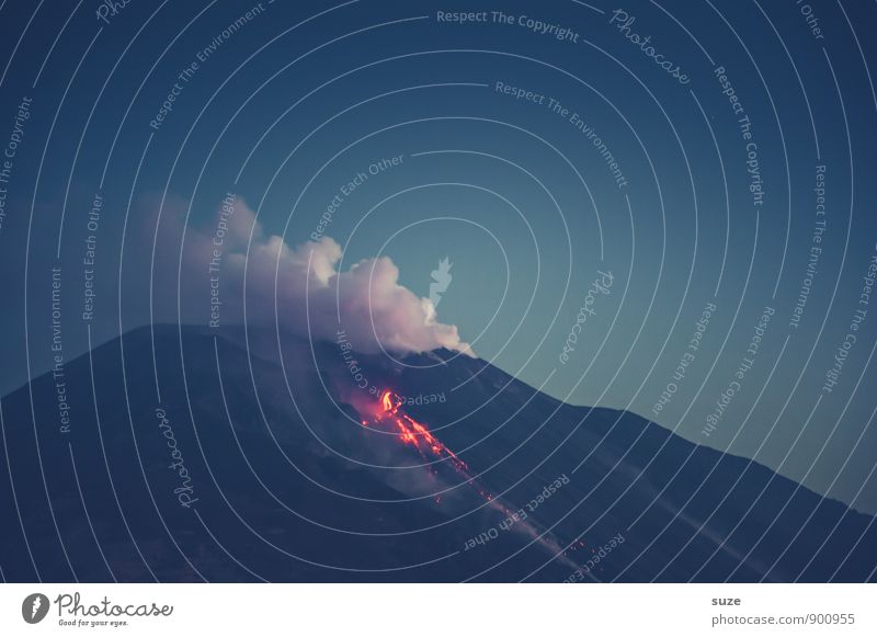 Anteroom hell Vacation & Travel Adventure Expedition Mountain Environment Nature Fire Peak Volcano Smoke Exceptional Dark Fantastic Hot Wild Italy Sicily