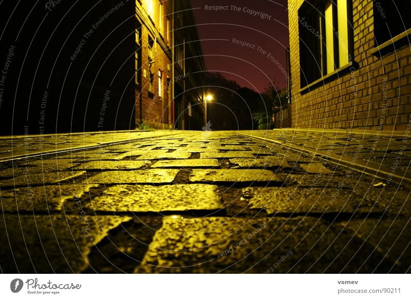 the farm Night Moody Commerce Long exposure Worm's-eye view Industry Cobblestones pavers Reflection