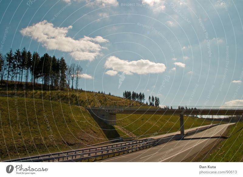 clear the way Clouds Infinity Horizon Happiness Authentic Wide angle Freeway Highway Racecourse Driving Heat Transport Far-off places Weather Sky Bridge