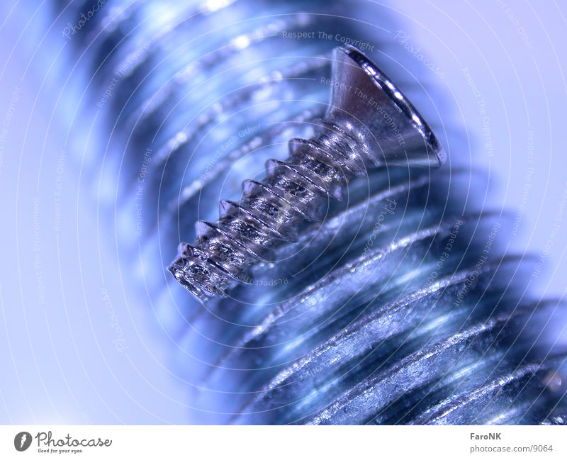 screw Screw Macro (Extreme close-up) Close-up Screw thread Blue