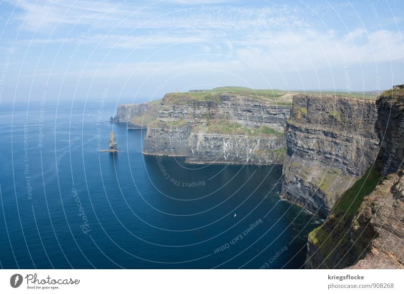 cliffs Nature Landscape Elements Earth Water Sky Summer Beautiful weather Meadow Hill Rock Coast Ocean Cliff Stone Deserted Tourist Attraction Landmark Longing