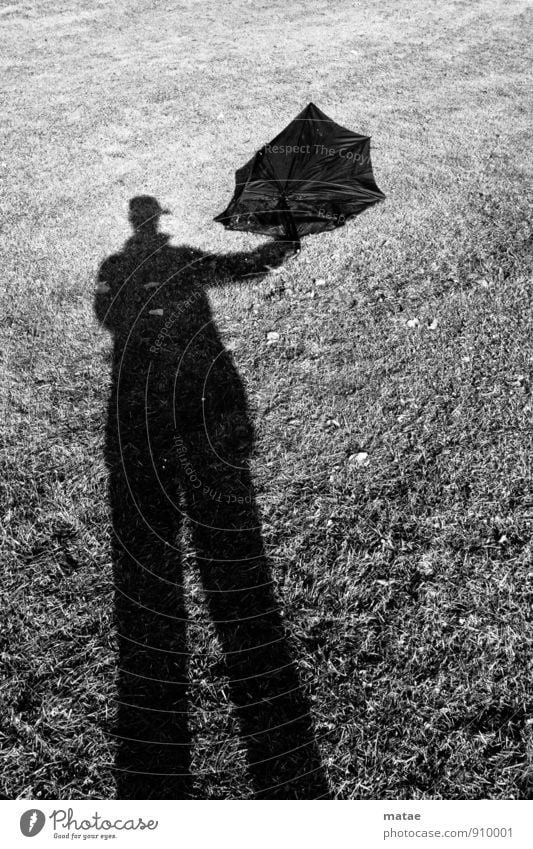 Shadow - Umbrella Human being Masculine Man Adults To hold on Black Shadow play Back-light Flying kites Sunshade Pole Stilt Uphold Doomed Find shadow man