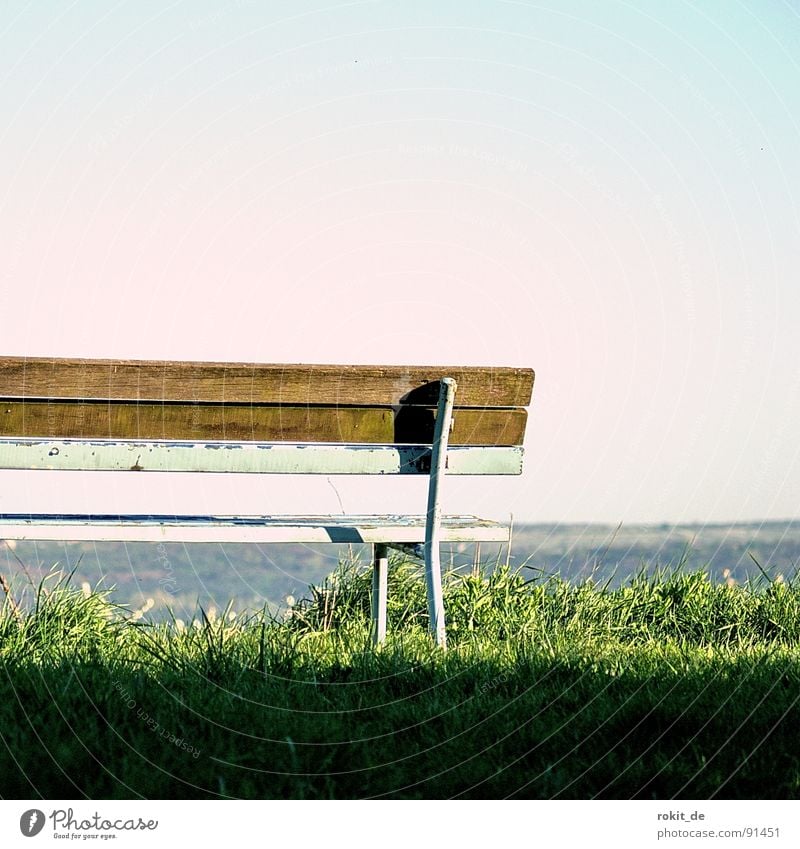 banking secrecy Bank heist Switzerland Calm Break Wooden bench Grass Horizon Far-off places Derelict Boredom Services Bench Loneliness Vantage point