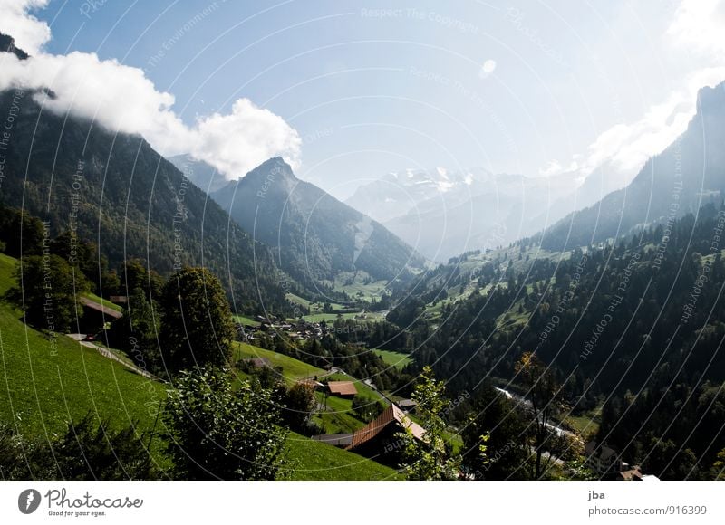 Kiental Calm Tourism Adventure Summer Mountain Hiking Landscape Autumn Beautiful weather Alps Blüemlisalp Kien valley Bernese Oberland Cute Remote