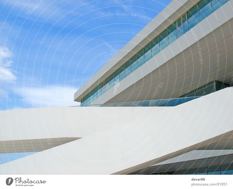 Veles e Vents II Sky Modern Media Blue Glass Minimal White lines straight Valencia minimalism architecture sailing America cup building