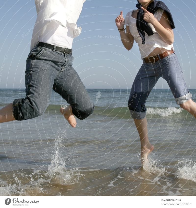 Saltando en Calpe Jump Ocean Lake Spain South Mediterranean Wet Beach Summer Joy Mediterranean sea Water Feet Enthusiasm Happy Sand Sun