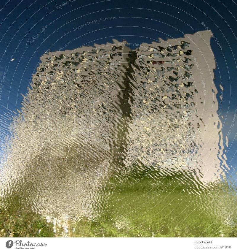 Floor Apartment Building Reflection Facade Modern Surrealism Irritation Change Tower block Deformation Illusion Prefab construction Surface of water Reaction