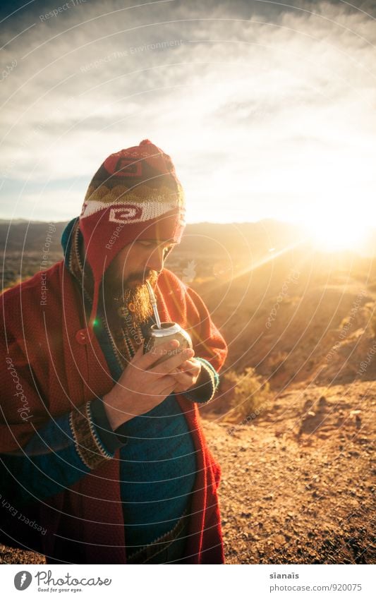 Mate, mate! Tea Lifestyle Vacation & Travel Tourism Adventure Far-off places Freedom Expedition Sun Human being Masculine Man Adults Cap Beard To enjoy Break