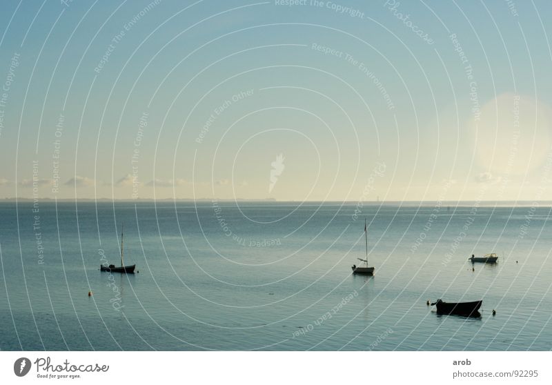 4 ships and some clouds Watercraft Ocean Clouds Horizon Progress Calm Moody Sky Blue Bay fjord Bright Baltic Sea