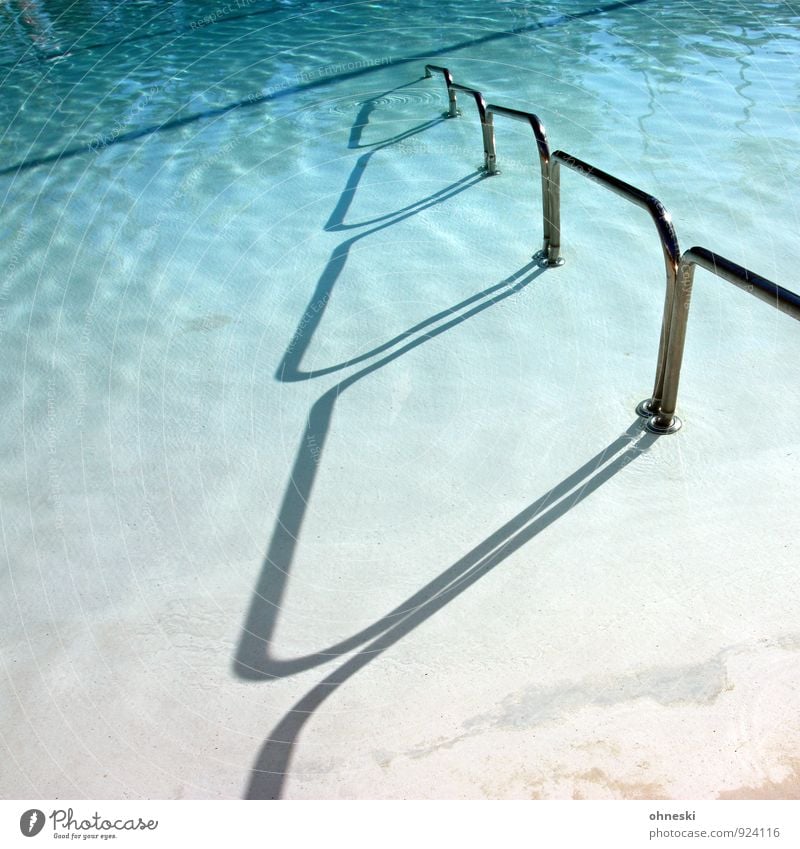 pool passage Wellness Relaxation Spa Summer vacation Sunbathing Aquatics Swimming & Bathing Swimming pool Water Handrail Blue Vacation & Travel Colour photo