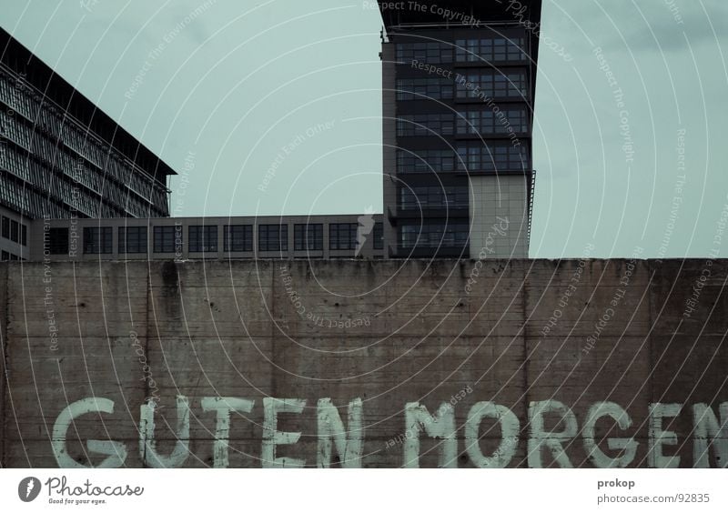 Needless to say Good morning Arise Wake Morning Desire Wall (barrier) Word High-rise Window Work and employment Gray Gloomy Yawn Sleep Rotate Pyjama