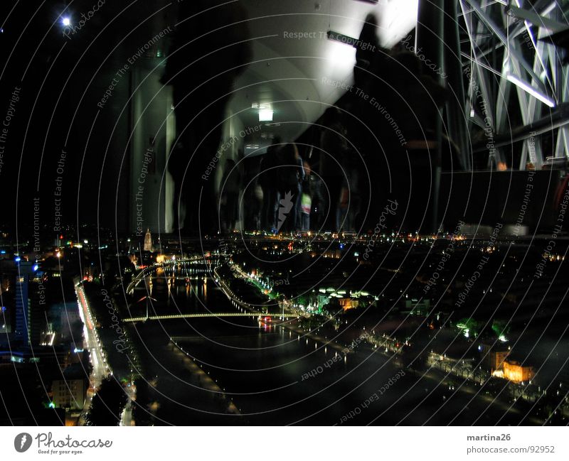 The Discovery of Heaven Town Night Dark Long exposure Bird's-eye view Frankfurt Exceptional Reflection Human being Illumination Vantage point Black Moody Event