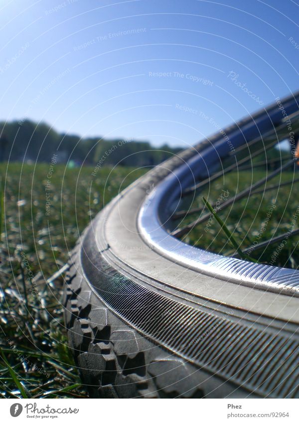 Oppas Bicycle Meadow Silhouette Rubber Summer Lawn Sky Macro (Extreme close-up) Spokes Profile