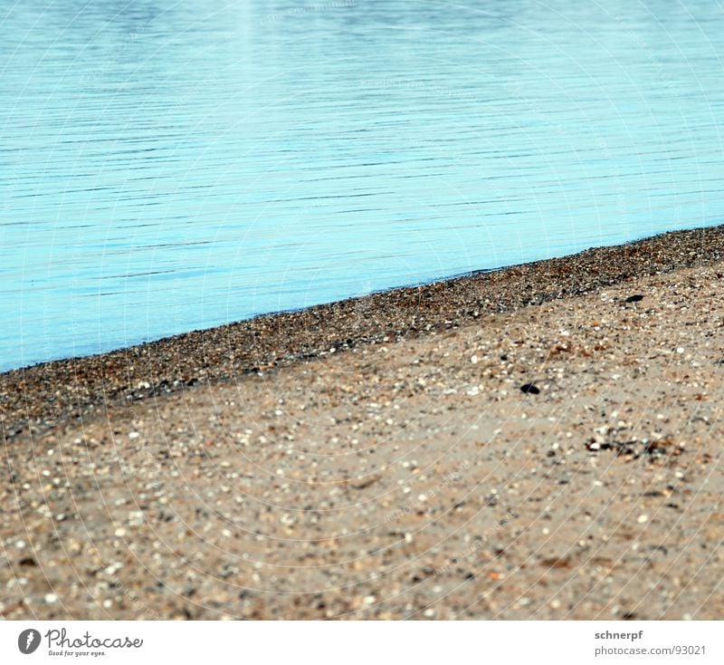 Thundering floods Loneliness Gravel Beach Go up Boredom Empty Grainy Damp Wet Lake Ocean Lake Baggersee Waves Cold Stationary Calm Success Water Blue Sand River