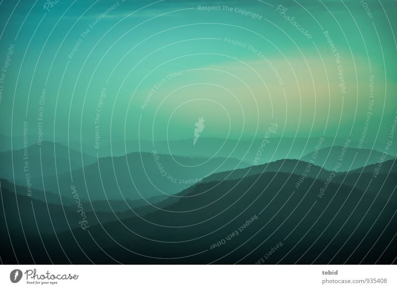 Blue Dawn Nature Landscape Plant Earth Sky Cloudless sky Horizon Autumn Beautiful weather Tree Forest Hill Mountain Deserted Dark Far-off places Infinity Cold