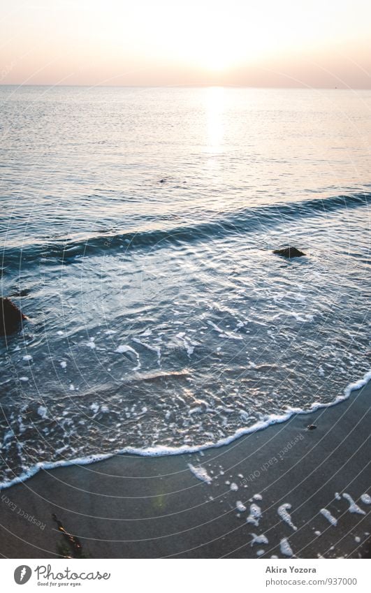 At the Blue Heart II Landscape Sand Water Sky Horizon Sun Sunrise Sunset Waves Coast Beach North Sea Ocean Observe Relaxation Fluid Natural Orange Red Black