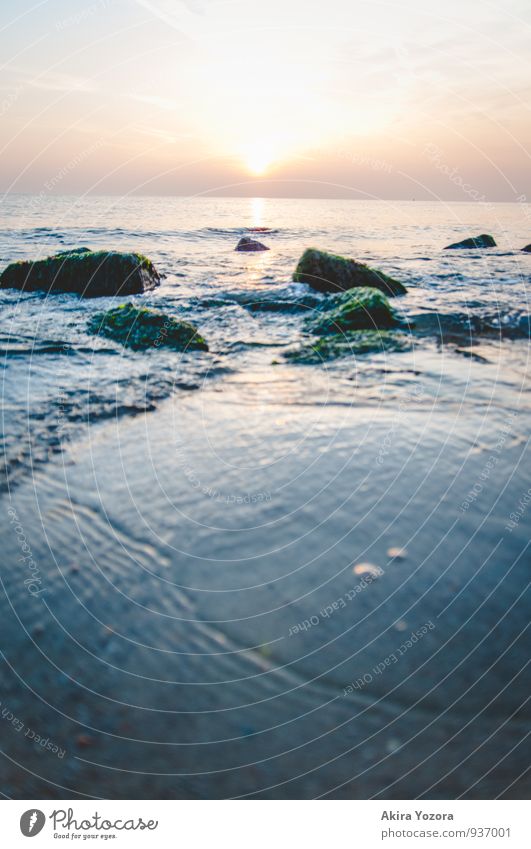 At the Blue Heart Nature Landscape Water Sky Sunrise Sunset Waves Coast North Sea Observe Touch Eating Yellow Green Orange Black White Romance Hope Horizon