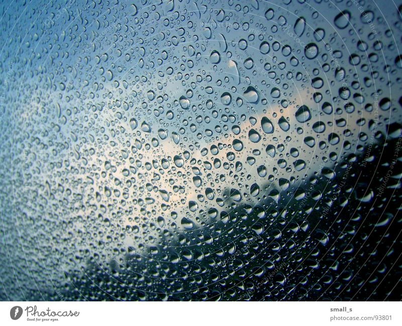 "You look like rain" Sky Jump Vantage point False Weather blue water glass window light drop glass pane turbidity absence rainproof fence dew drip waterway